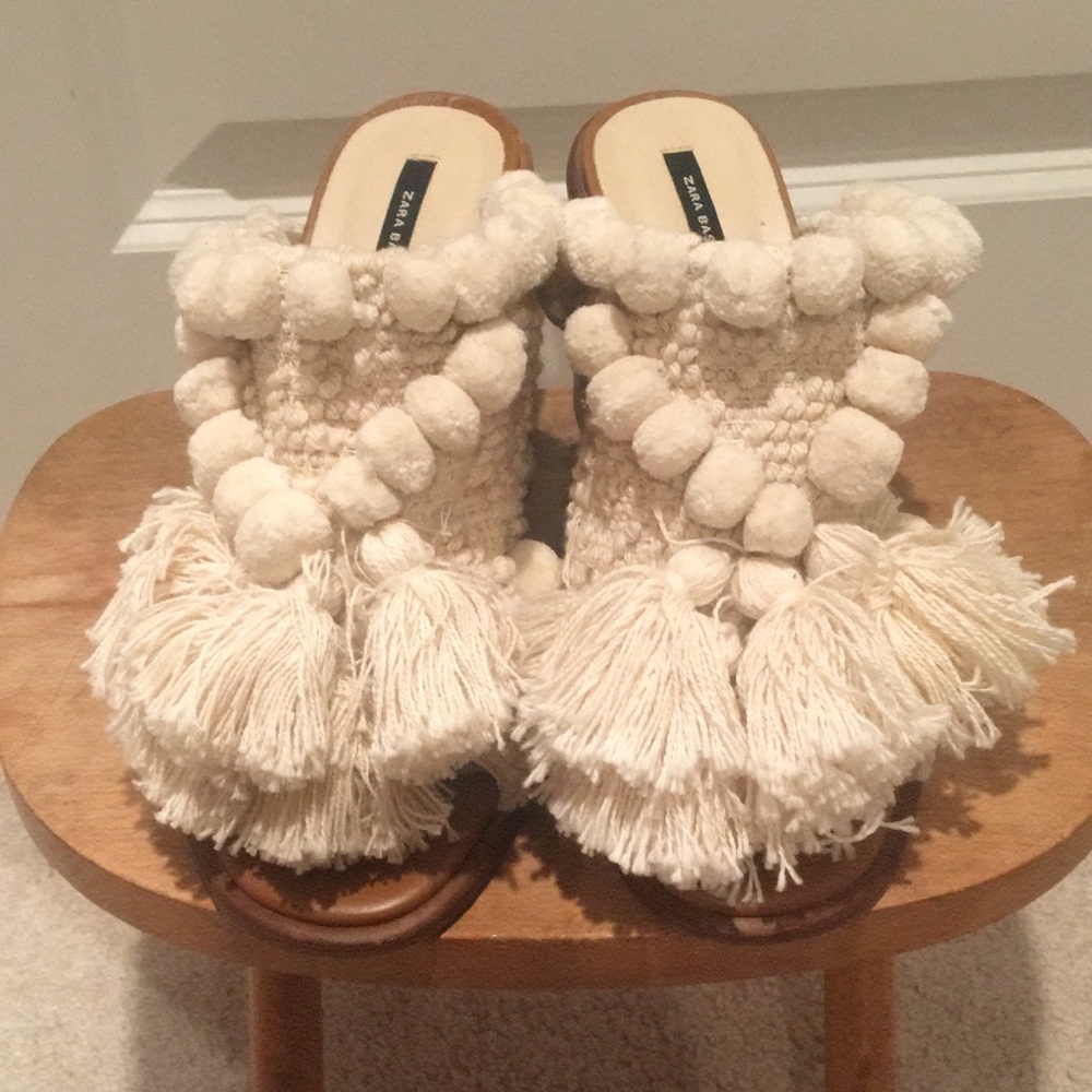Zara Pom Pom Mules